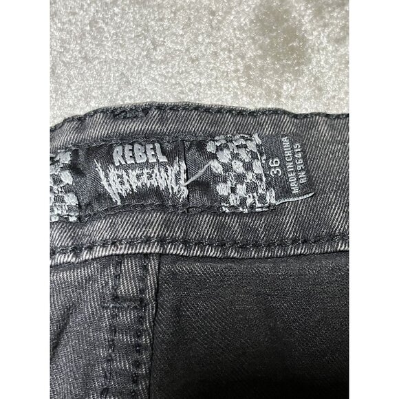 Rebel‎ Vengeance Jeans Grunge Distressed  Y2K Multi-Pocket Jeans Size 36x30 - Picture 12 of 14